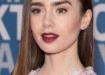Lily Collins – Straight Silky Side Part Hairstyle – 2018 Breakthrough Prize