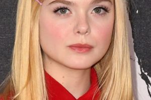 Elle Fanning – Long Straight Deep Side Part Hairstyle – “Maleficent: Mistress of Evil” Photocall