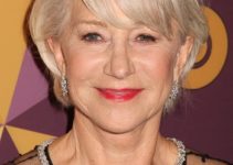 Helen Mirren – Short Layered Haircut/Side Sweeping Bangs – HBO’s Official 75th Annual Golden Globe Awards After Party