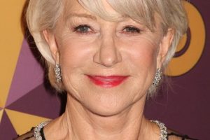 Helen Mirren – Short Layered Haircut/Side Sweeping Bangs – HBO’s Official 75th Annual Golden Globe Awards After Party
