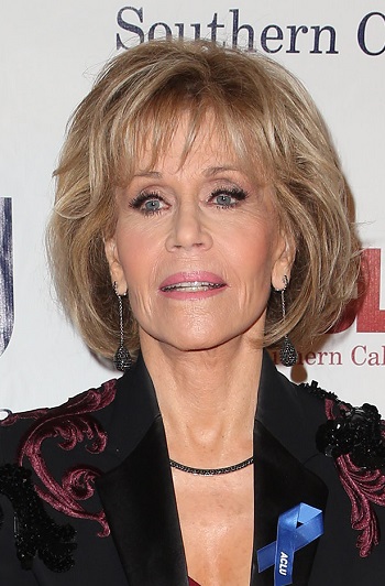 Jane Fonda's Medium length Layered Hairstyle/Wispy Bangs - 20171203