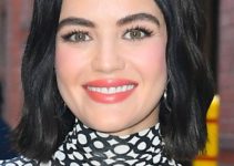 Lucy Hale – Medium Length Undone Curls Hairstyle – “Live with Kelly and Ryan” Appearance