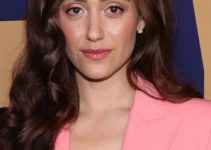 Emmy Rossum’s Long Curled Hairstyle – NBC Universal FYC House “Angelyne”