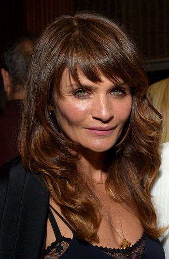Helena Christensen's Long Layered Hairstyle/Side Sweeping Bangs - 20170608