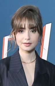 Lily Collins' Loose Updo/Wispy Bangs - 20220311