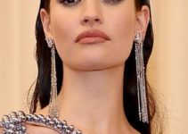 Lily James – Long Slicked Back Hairstyle – 2022 Met Gala