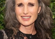 Andie MacDowell – Medium Length Gray Curled Hairstyle –  2022 Tribeca Film Festival Chanel Arts Dinner