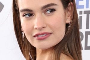 Lily James – Long Straight Hairstyle – 2022 Film Independent Spirit Awards