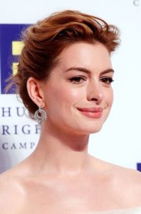 Anne Hathaway's Elegant Textured Updo - [Hairstylist: James Kaliardos] - 20180915