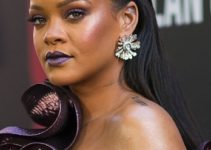 Rihanna – Long Straight Brushed Back Hairstyle – “Ocean’s 8” World Premiere