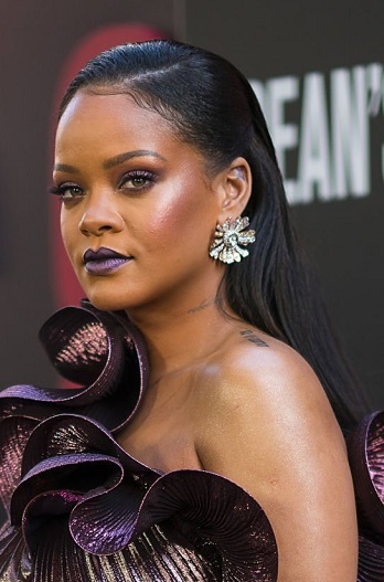 Rihanna's Long Straight Brushed Back Hairstyle - [Hairstylist: Yusef] - 20180602