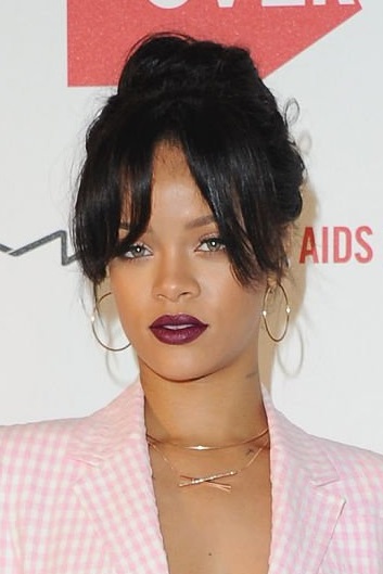 Rihanna's Prim Topknot Updo - [Hairstylist: Ursula Stephen] - 20141118
