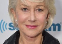 Helen Mirren – Casually Cool Short Layered Hairstyle/Side Sweeping Bangs – SiriusXM Studios Appearance