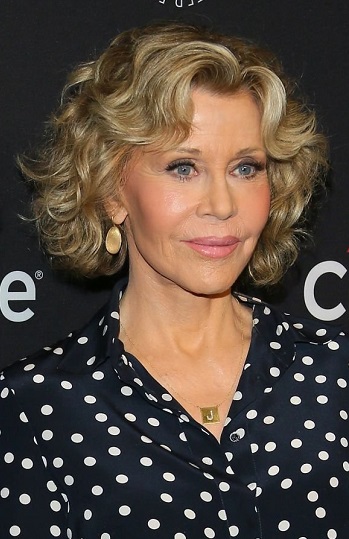 Jane Fonda - Medium Length Curly Hairstyle - 20190316