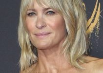 Robin Wright – Shoulder Length Straight Hairstyle/Wispy Bangs – 69th Annual Primetime Emmy Awards