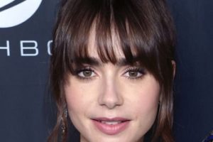 Lily Collins – Intricate Updo/Wispy Bangs (2022) – GO Campaign 15th Annual GO Gala