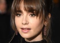 Lily Collins – Intricate Updo/Wispy Bangs (2022) – 2nd Annual Academy Museum Gala