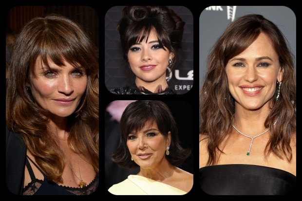 Trending Hairstyles with Side Sweeping Bangs Feature Collage