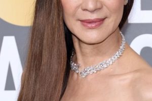 Michelle Yeoh – Long Straight Hairstyle (2023) – 80th Annual Golden Globe Awards