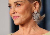 Sharon Stone – Short Slicked-Back Hairstyle (2023) – Vanity Fair Oscar Party