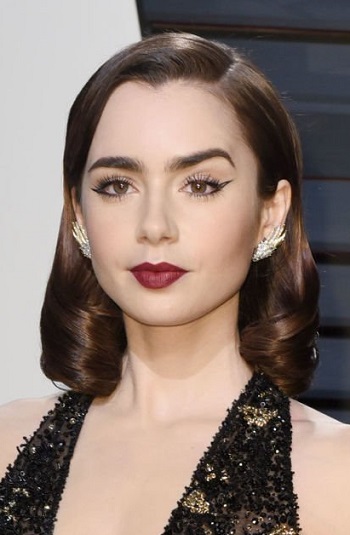 Lily Collins - Glam Curls Hairstyle - [Hairstylist: Gregory Russell] - 20170227