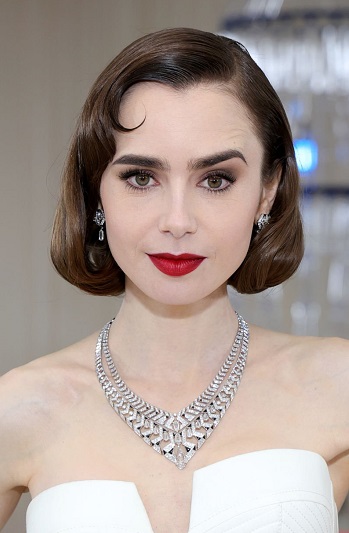 Lily Collins - Hollywood Vintage Hairstyle (2023) - [Hairstylist: Gregory Russell] - 20230501