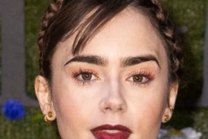 Lily Collins – Intricate Braided Updo (2023) – Max Mara Resort 2024 Collection Fashion Show