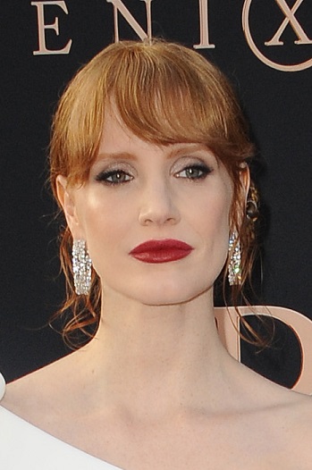 Jessica Chastain - Simple Updo/Bangs - 20190604