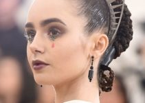 Lily Collins – Intricate Updo – Heavenly Bodies: Fashion & The Catholic Imagination Costume Institute Gala