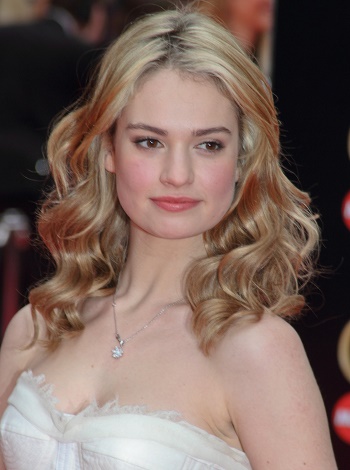 Lily James - Blonde Bouncy Curls Hairstyle - 20130428