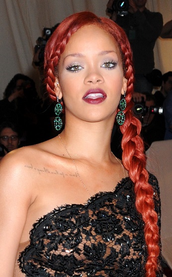 Rihanna - Ultra Long Red Braid - [Hairstylist: Ursula Stephen] - 20110502