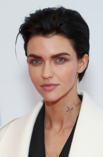 Ruby Rose - Chic Short Slicked-Back Hairstyle - [Hairstylist: Brant Mayfield] - 20170502