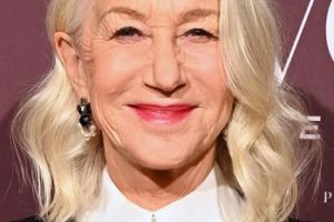 Helen Mirren – Medium Length Curled Hairstyle (2023) – The Hollywood Reporter’s Women in Entertainment Gala