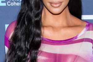 Kim Kardashian – Super Long Deep Waves Hairstyle – “Watch What Happens Live with Andy Cohen” Appearance