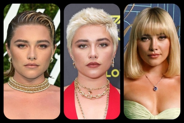 Florence Pugh Hairstyles Feature Collage