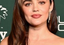 Lucy Hale – Long Curled Deep Side Part Hairstyle – 2023 Baby2Baby Gala