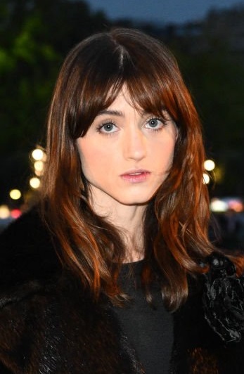 Natalia Dyer - Long Straight Hairstyle/Curtain Bangs - 20220927