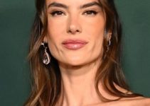 Alessandra Ambrosio – Long Curled Pinned Back Hairstyle – 2023 Baby2Baby Gala