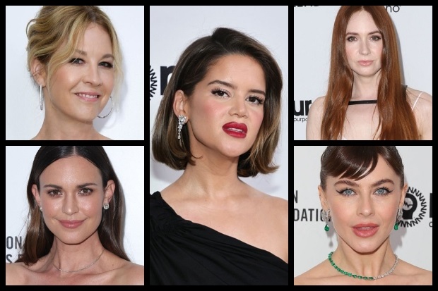 Elton John AIDS Foundation 31st Annual Academy Awards Viewing Party Hairstyles Feature Collage