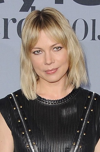 Michelle Williams - Shoulder Length Beachy Hairstyle/Curtain Bangs - 20151026