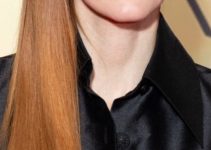 Jessica Chastain – Long Straight Side Sweeping Hairstyle (2023) – 20th Marrakech International Film Festival
