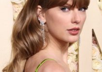 Taylor Swift – Long Curled Hairstyle/Bangs (2024) – 81st Annual Golden Globe Awards
