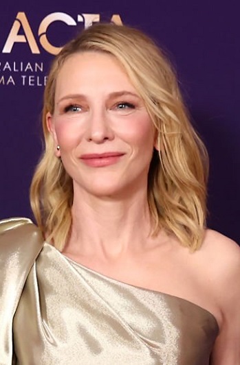 Cate Blanchett - Deep Side Part Curled Hairstyle (2024) - [Hairstylist: Renya Xydis] - 20240210