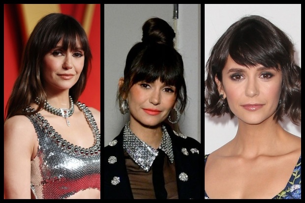 Nina Dobrev Hairstyles Feature Collage